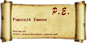 Papcsik Emese névjegykártya