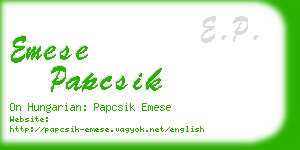 emese papcsik business card